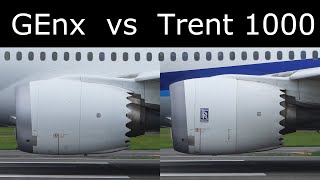 エンジン音比較 Boeing B787  GEnx vs Trent 1000  engine sound comparison