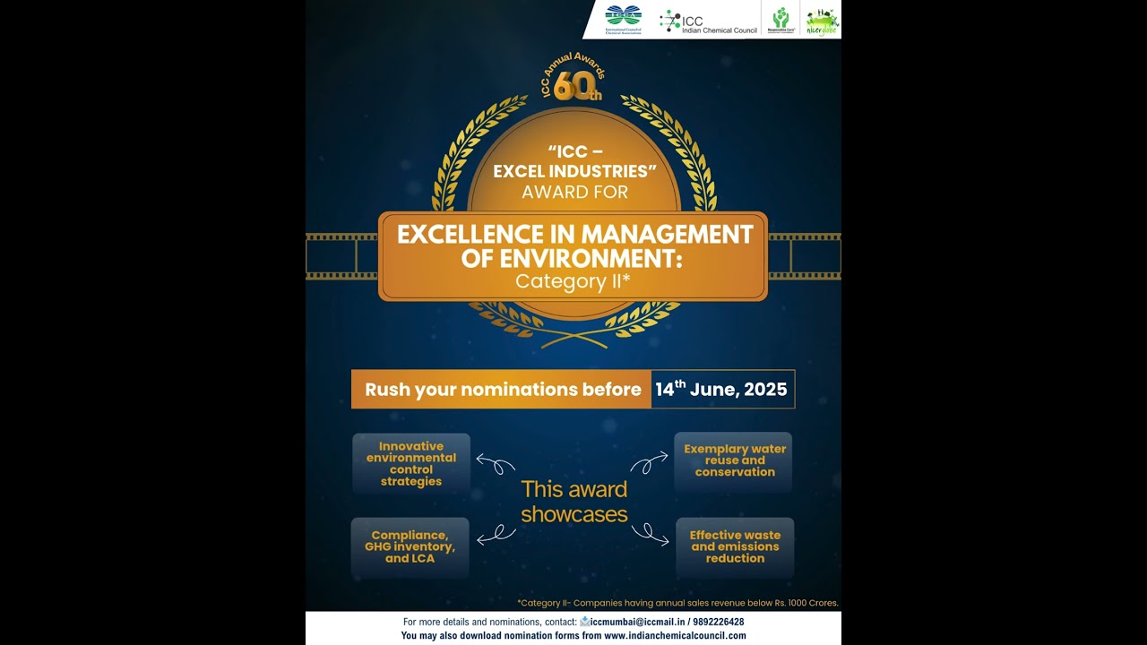 60th ICC Annual Awards | Call for Nominations | Award for Excellence in Management of Environment
