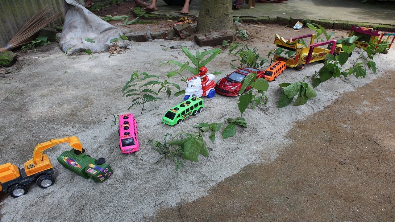 Car & Trucks for Children || Build Road by Sand - YouTube
