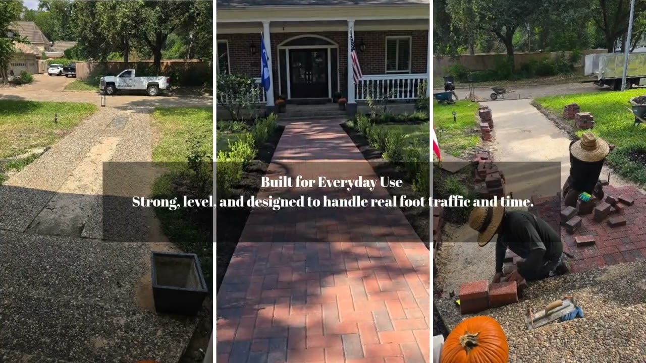 Paver Walkway Installation in Houston, TX | Custom Hardscape by B&B Turf Pros