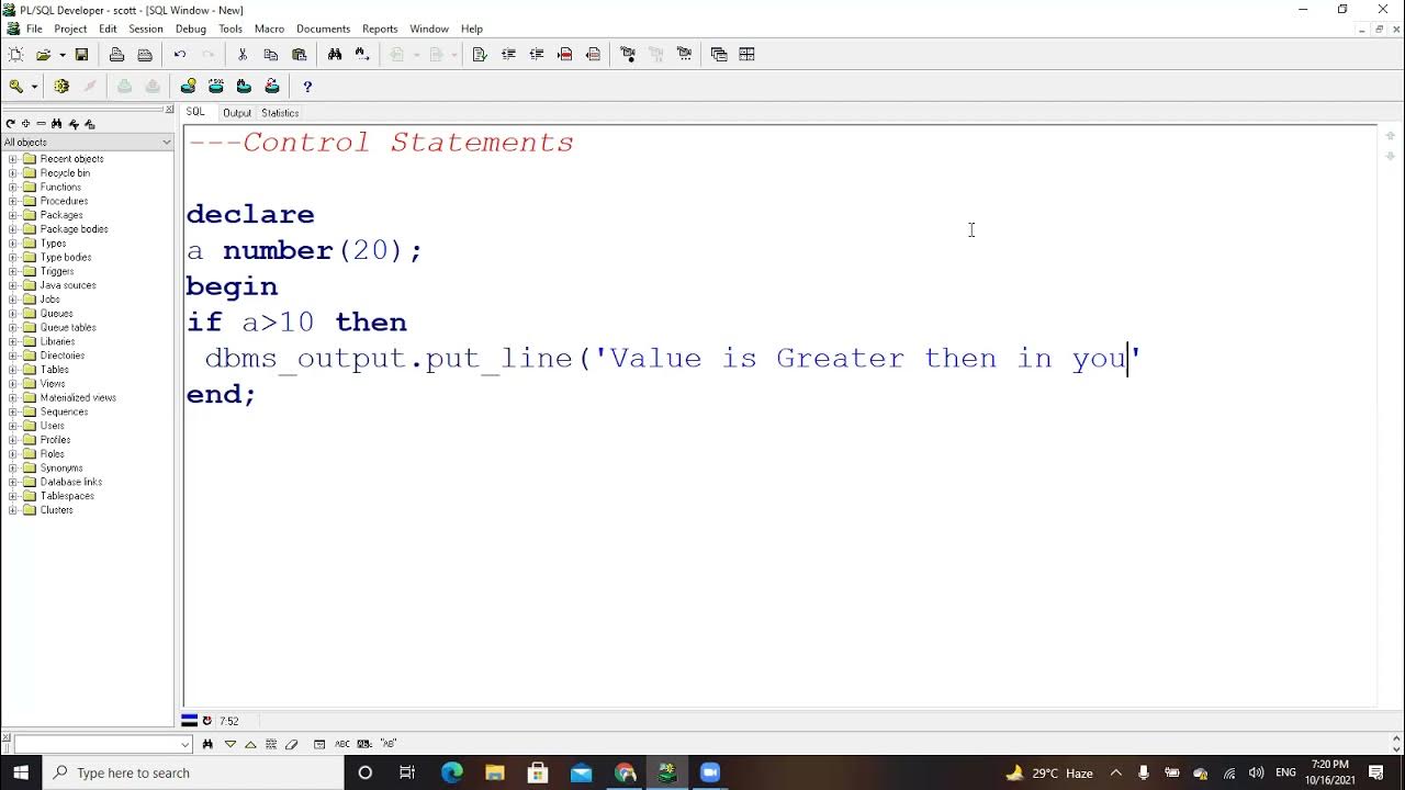IF statement in PL/SQL Urdu/-Hindi - YouTube