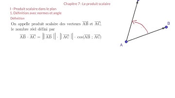 (1ère SPE) Vidéo 13  Produit scalaire avec normes et angles