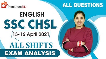 SSC CHSL 16 April Exam Analysis | SSC CHSL Questions Asked | SSC CHSL Exam Review 16 April English
