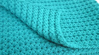 おうち時間！棒編みで編む、リバーシブル（両面模様）ひざ掛けの編み方　How to knit a reversible lap blanket