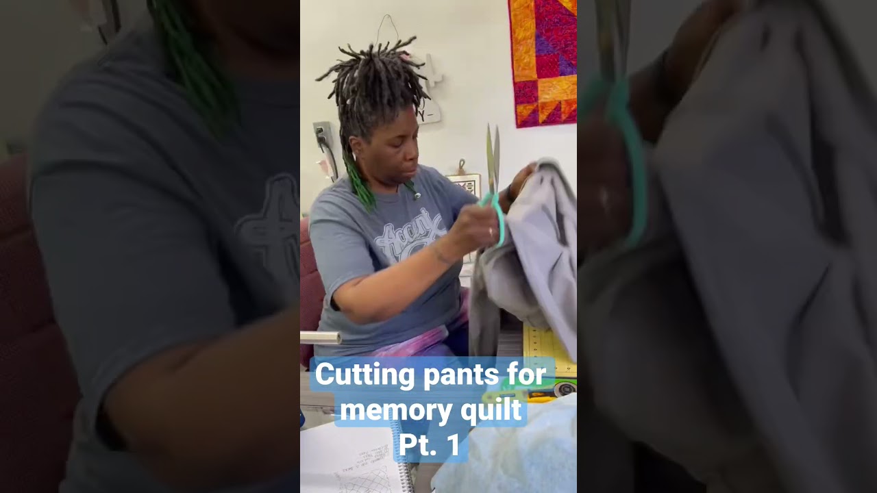 Making a Memory Quilt:  Cutting Clothes and Prepping for Stabilizer