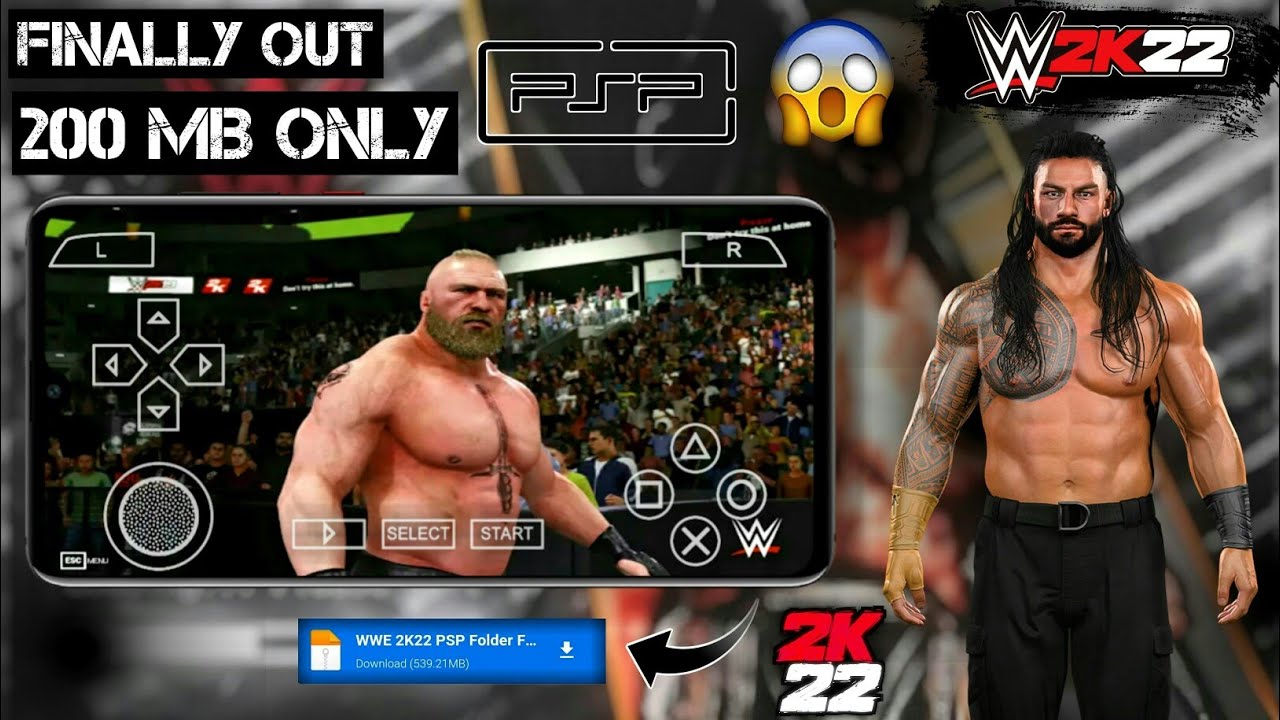 😱 200 MB ONLY, wwe 2k22 new mod psp, how to download wwe 2k22 psp