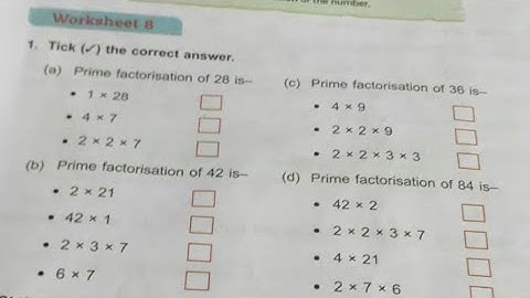 Dav Public School Class 5 Math Unit 3 Worksheet 8 || Multiples And Factors || @madhubanclasses