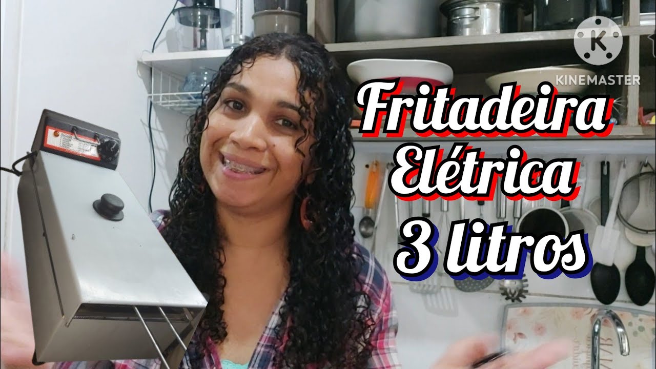 Fritadeira elétrica 3 litros - fritando salgado