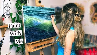 Oil Painting Time Lapse | Ocean Wave Splash