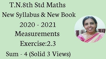 T.N.8th Std maths  Exercise:2.3  Sum - 4  | Measurements.|chapter-2 |
