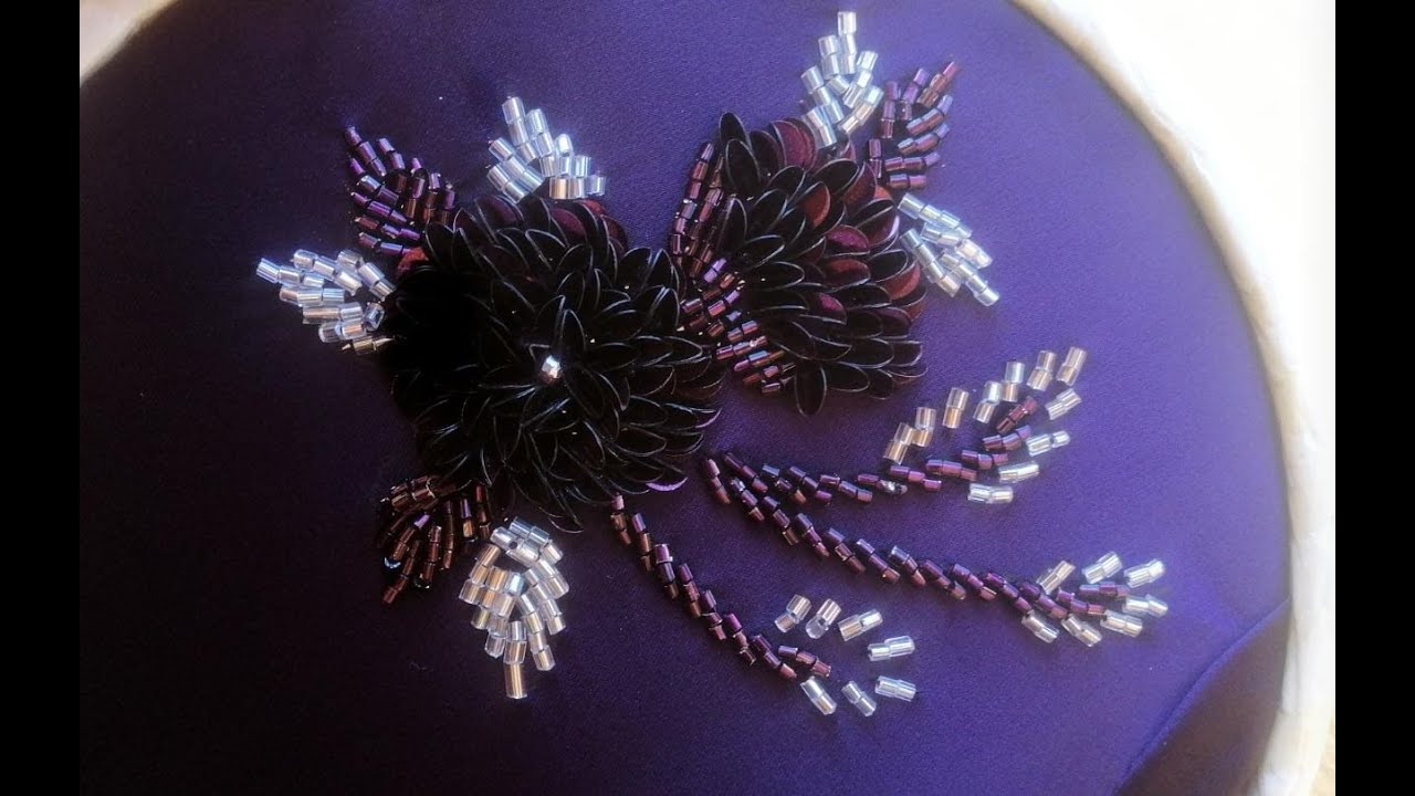 Beads work with easy stitches   beaded hand embroidery design Beads work with easy stitches   beaded hand embroidery design