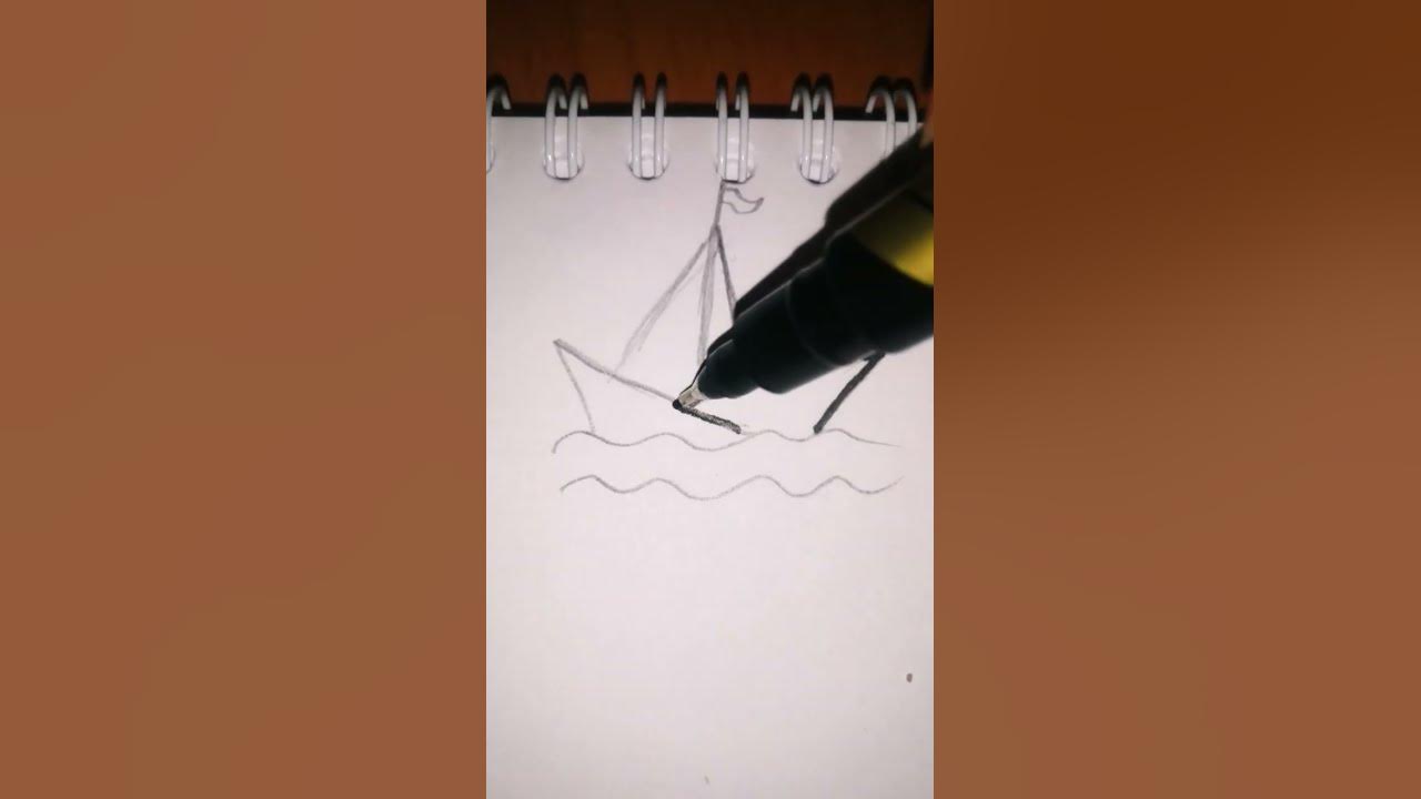 #рисунок #кораблик #море #вода #плывёт - YouTube