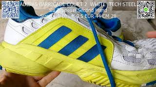 (Sold out) ADIDAS BARRICADE COURT 2 WHITE TECH STEEL - มือ 2 Second hand ของแท้