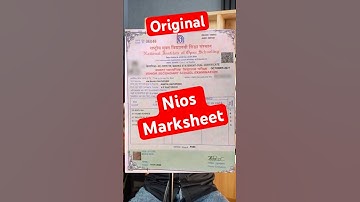 Nios Marksheet April 2025 Collection.