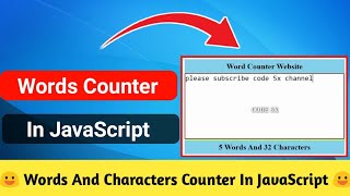 Words Counter In JavaScript | JavaScript Projects For Beginners | JavaScript Projects | [CODE 5X]