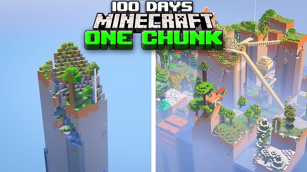 I Survived 100 Days on ONE CHUNK in Minecraft - YouTube