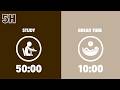 50/10 Pomodoro Timer with Brown Noise 🤎 5-Hour Study with Me | Deep Focus &amp; ADHD ✨