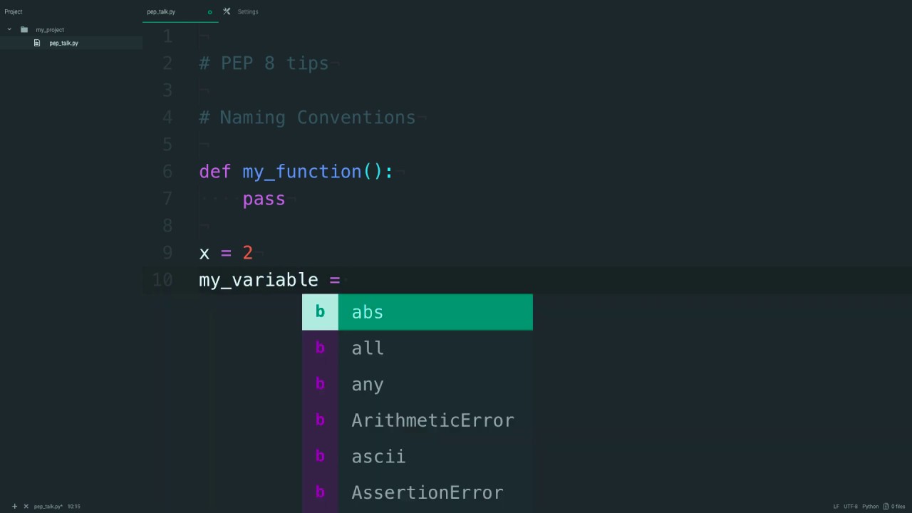 Python Variable Naming Convention