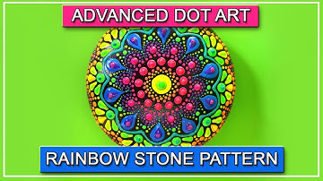 Advanced: Rainbow Stone Dot Art Pattern - Part 3 - Half Petals and Top Dots