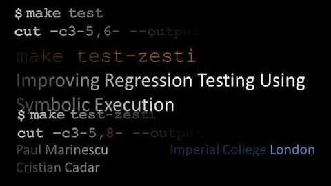 Zesti = regression tests + symbolic execution