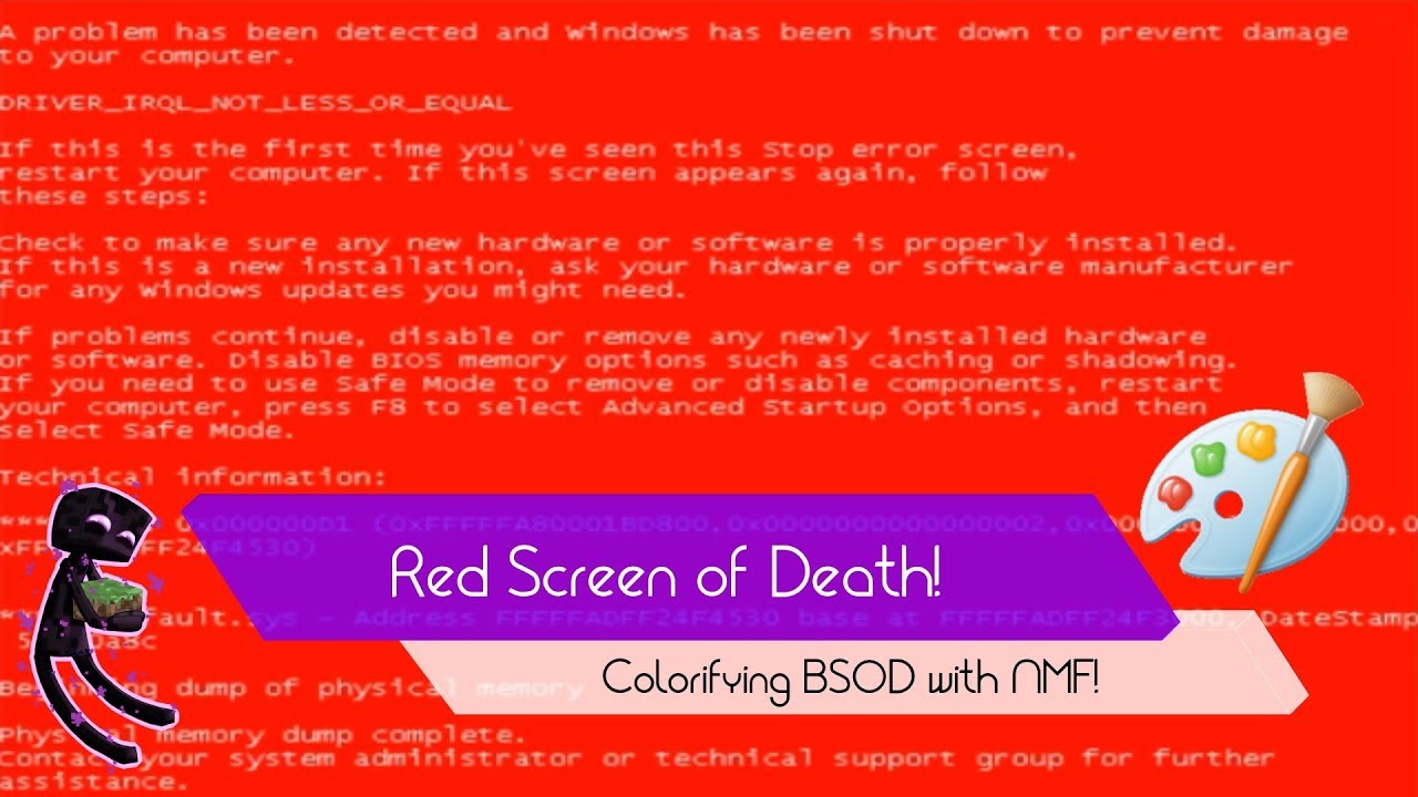 Allergi frelsen Køre ud How to make RED SCREEN OF DEATH on your COMPUTER? - YouTube