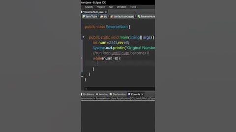 How to write java code to Reverse Number #javabasics #javaprogramming #java #shorts