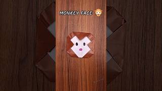 Easy Origami Monkey Face 🐵✨ | Fun Paper Craft for Kids. #shorts #origamitutorial