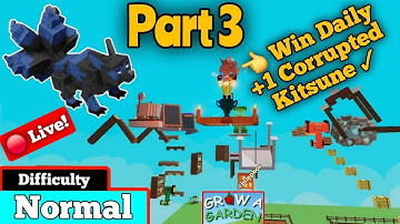 Part (3) Live! Normal obby for Corrupted Kitsune 🦊 pet in Grow a Garden Roblox!