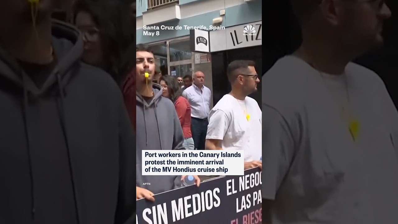 Port workers in the Canary Islands protest the imminent arrival of the MV Hondius cruise ship Port workers in the Canary Islands protest the imminent arrival of the MV Hondius cruise ship