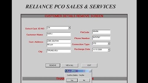 Reliance Pco Sales & Service Visual Basic 6.0 Project