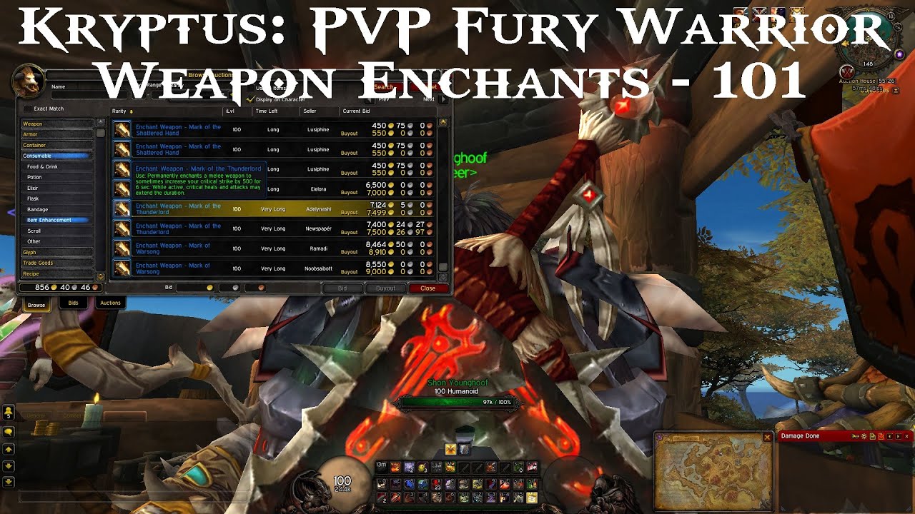 Kryptus Level 100 PVP Fury Warrior Weapon Enchants Guide 101 YouTube