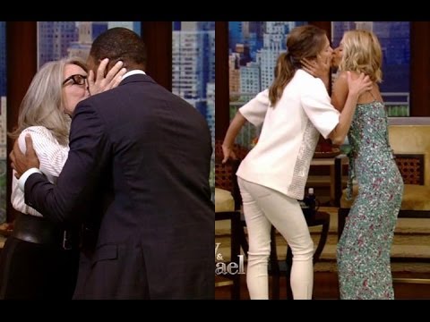 Diane Keaton Kisses Michael Strahan and Keri Russell Kisses Kelly Ripa - .....