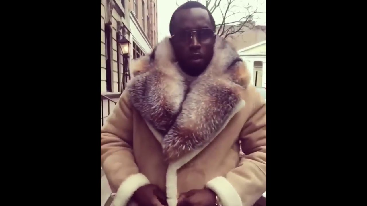 P Diddy in Shearling Mink Fur Coat 
