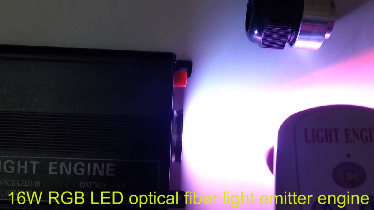 16W RGB LED optical fiber light emitter engine YouTube