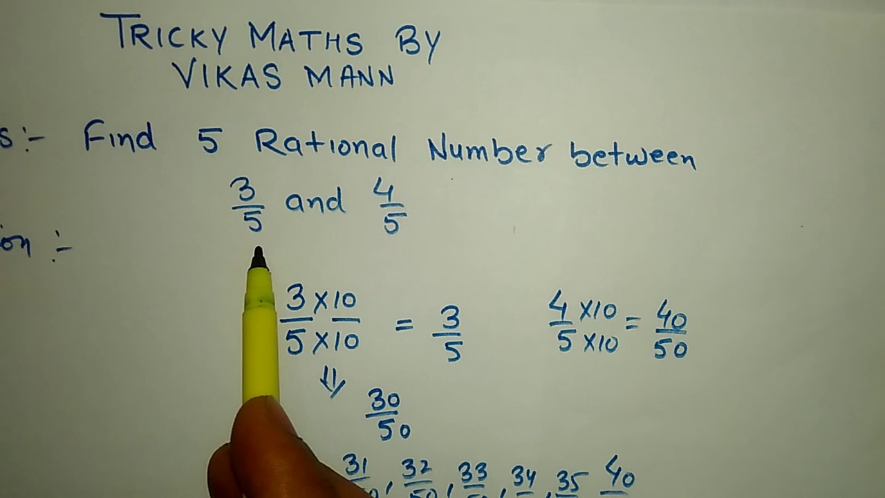 Rational Number Between Two Numbers YouTube