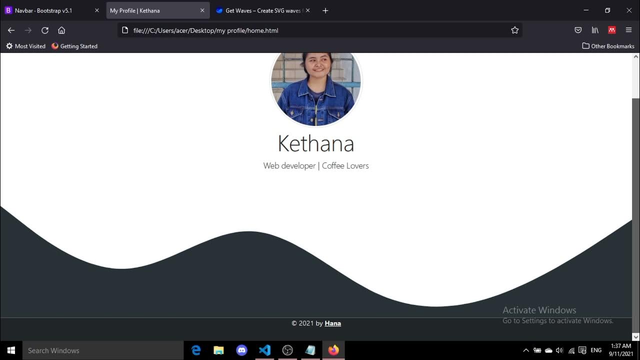 Membuat Profile Website (Html, Css & Bootstrap) - YouTube