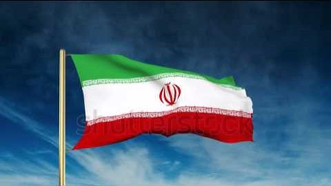 Iran flag slider style. Waving in the win with cloud background animation Stock video by