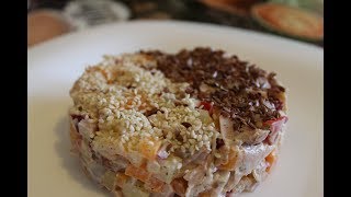 Вкусный салат на каждый день // салат "День-Ночь" // праздничный салатик Вкусный салат на каждый день // салат "День-Ночь" // праздничный салатик