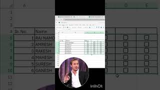 Attendance Check Box in excel sheet tricks 💯formatting #excelhindi #shorts #formula1#yt #trinding