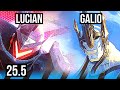 LUCIAN vs GALIO (MID) | 7/2/4 | KR Master | 25.5