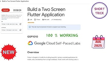 Build a Two Screen Flutter Application || 2025 || #GSP1010 #qwiklabs #qwiklabsarcade2025
