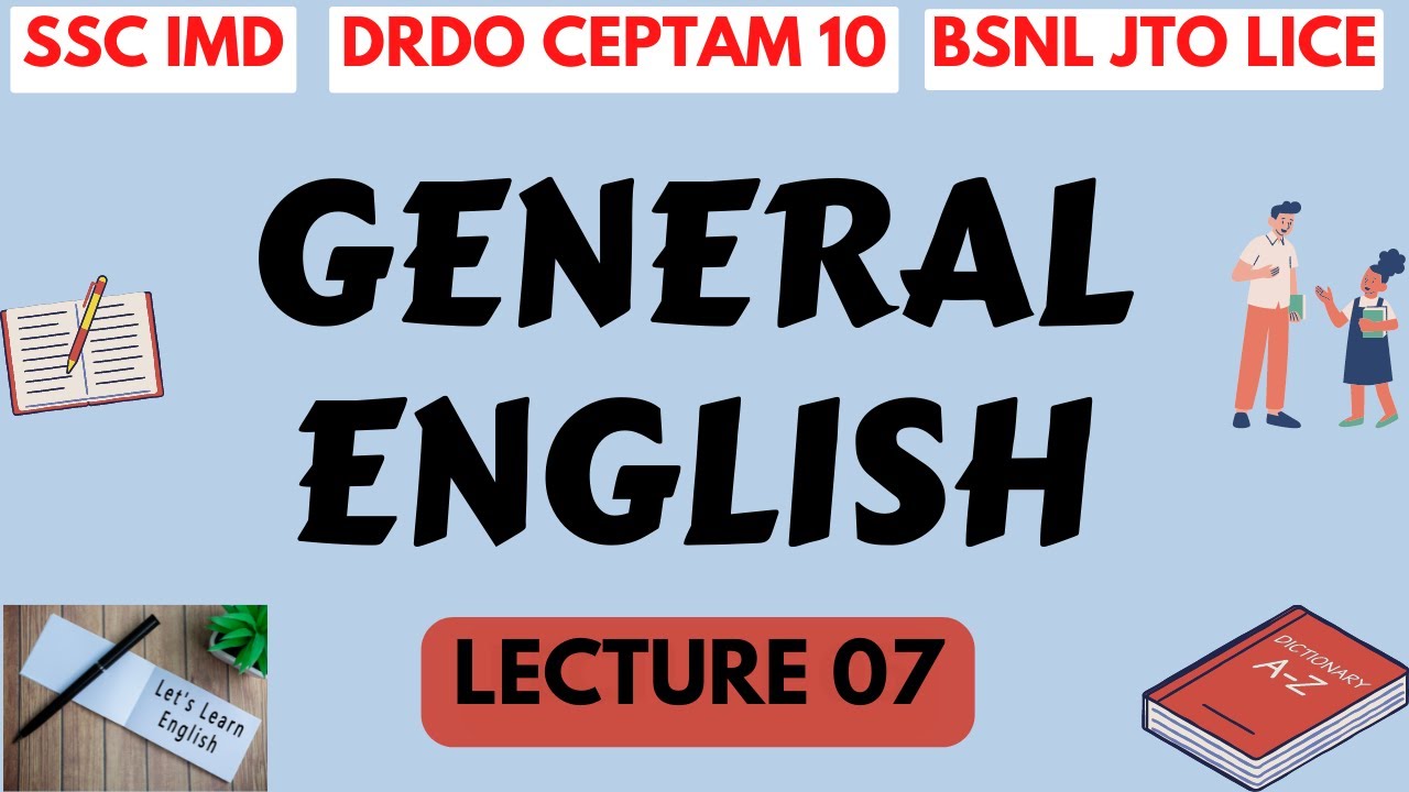 Lec-7 General English  | DRDO CEPTAM 10 | SSC IMD | BSNL JTO LICE