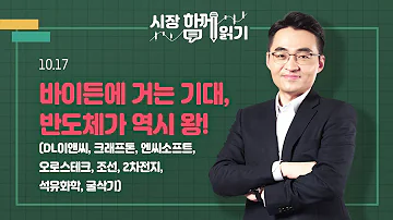 시장함께읽기 10월 17일 바이든에 거는 기대 반도체가 역시 왕 DL이앤씨 크래프톤 엔씨소프트 오로스테크 조선 2차전지 석유화학 굴삭기