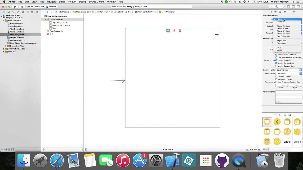 xCode Hide Status Bar - YouTube