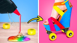 DIY RAINBOW SHOES & COOL SHOES with WHEELS || Fantastic Feet Crafts to Save Your Money