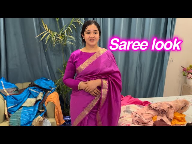 Saree ky sath new look | sitara yaseen vlog class=