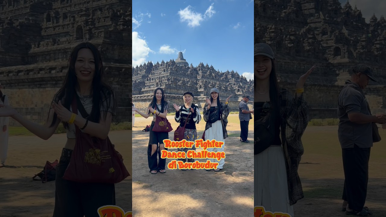 🐔Rooster Fighter Dance Challenge🐤di Borobudur🇮🇩 #darumarollin #roosterfighter #anime