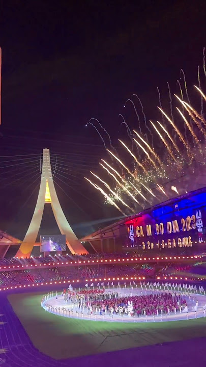 Beautiful fireworks and lights as Cambodia opens 32nd SEA Games #shorts