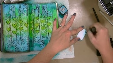 Paper Towel Background + Dylusions Spray Inks - Mixed Media Art Journal