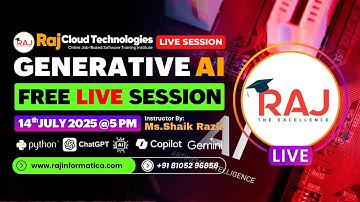 Generative AI Free Live session By tabassum 10+ years Exp | Raj Cloud Technologies